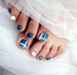 [신도림네일]젤리네일/가을패디/체크패디