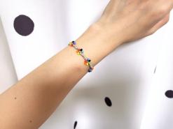 레인보우 꽃비즈 팔찌 만드는 법