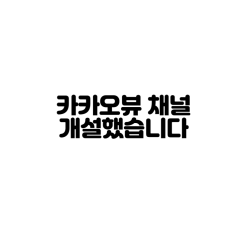 카카오뷰 채널 개설했습니다