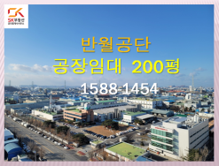 반월공단 공장 임대6차선 대로변  1층 200평 공장