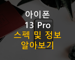 아이폰13 Pro 여러가지 정보와 스펙 간단하게 알아보기