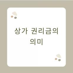 상가 권리금의 의미와 발생요인