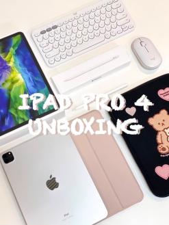 아이패드 프로 4세대 & 애플펜슬 2세대 언박싱  ipadpro4 unboxing악세사리(로지텍키보드, 마우스, 케이스, 파우치)