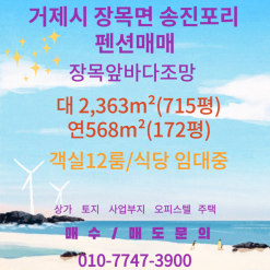 거제시 장목면 펜션매매/송진포리 앞바다조망