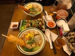 광진구 자양동 건대입구역 맛집 성수완당 본점 : 통큰어묵 완당면, 새우 완당면, 가지 완당 튀김, 반숙 계란 추가