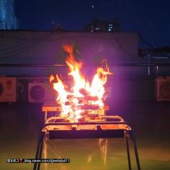 도심 속에서 캠핑 : 오빠야 사무실 옥상에서 바베큐파티