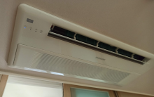 부산 인테리어 작업시 누렇게 변색된 에어컨 케이스 교체